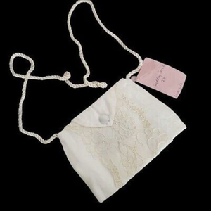White Silk Bride Wedding Purse Bag Maker of Heavenly‎ Trousers. 8" x 6"